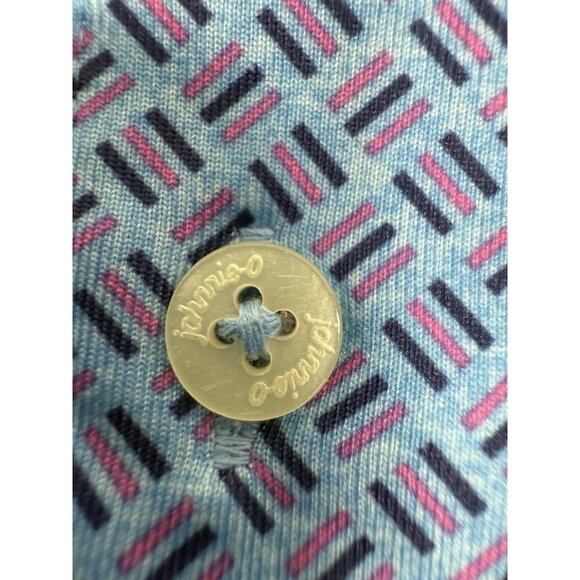 Johnnie-O Mens Carter Polo Shirt Sz Medium Geometric Scottsdale National Golf - Picture 7 of 12